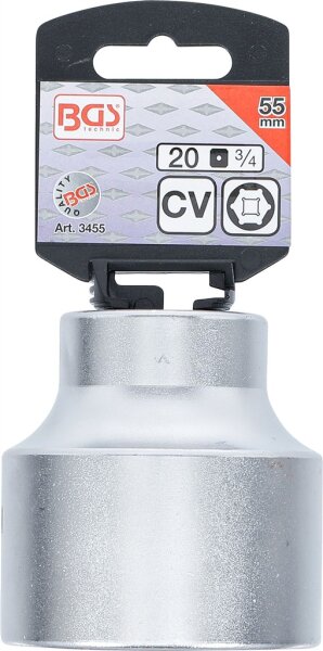 Steckschlüssel-Einsatz Sechskant | Antrieb Innenvierkant 20 mm (3/4") | SW 55 mm