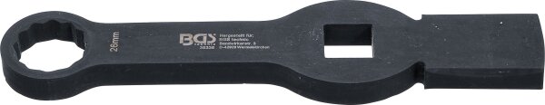 Schlag-Ringschlüssel | Zwölfkant | mit 2 Schlagflächen | SW 26 mm