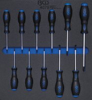 Werkstattwageneinlage 2/3: Schraubendreher T-Profil (für Torx) | T6 - T40 | 11-tlg.