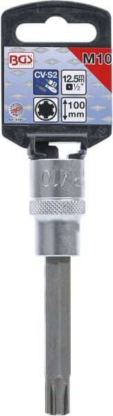 Bit-Einsatz | Länge 100 mm | Antrieb Innenvierkant 12,5 mm (1/2") | Keil-Profil (für RIBE) M10
