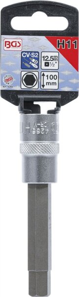 Bit-Einsatz | Länge 100 mm | Antrieb Innenvierkant 12,5 mm (1/2") | Innensechskant 11 mm
