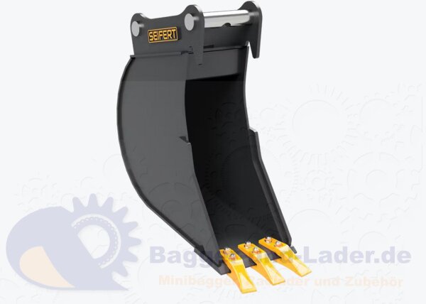 Seifert Tieflöffel 30 cm (71 l)  für MS03 Symlock geeignet für Minibagger 3 -5 to. ( SBB.C3.30-SB03S )