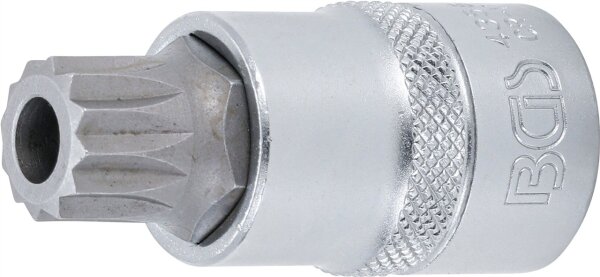 Bit-Einsatz | Antrieb Innenvierkant 12,5 mm (1/2") | Innenvielzahn (für XZN) mit Bohrung M16