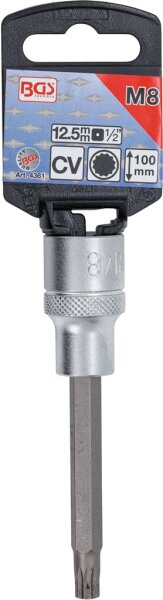 Bit-Einsatz | Länge 100 mm | Antrieb Innenvierkant 12,5 mm (1/2") | Innenvielzahn (für XZN) M8