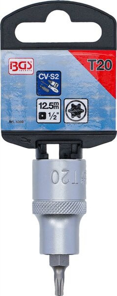 Bit-Einsatz | Antrieb Innenvierkant 12,5 mm (1/2") | T-Profil (für Torx) T20