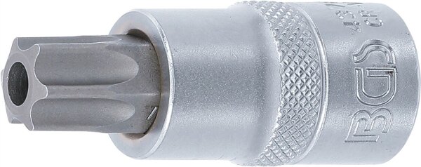 Bit-Einsatz | Antrieb Innenvierkant 12,5 mm (1/2") | T-Profil (für Torx) mit Bohrung T60