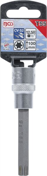 Bit-Einsatz | Länge 100 mm | Antrieb Innenvierkant 12,5 mm (1/2") | T-Profil (für Torx) T55