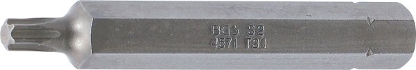 Bit | Länge 75 mm | Antrieb Außensechskant 10 mm (3/8") | T-Profil (für Torx) T30