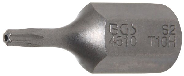 Bit | Länge 30 mm | Antrieb Außensechskant 10 mm (3/8") | T-Profil (für Torx) mit Bohrung T10