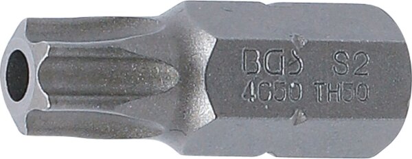 Bit | Länge 30 mm | Antrieb Außensechskant 10 mm (3/8") | T-Profil (für Torx) mit Bohrung T50
