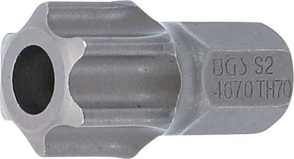 Bit | Länge 30 mm | Antrieb Außensechskant 10 mm (3/8") | T-Profil (für Torx) mit Bohrung T70