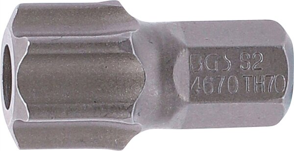 Bit | Länge 30 mm | Antrieb Außensechskant 10 mm (3/8") | T-Profil (für Torx) mit Bohrung T70
