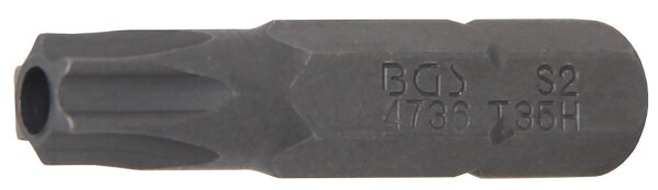 Bit | Länge 25 mm | Antrieb Außensechskant 6,3 mm (1/4") | T-Profil (für Torx) mit Bohrung T35