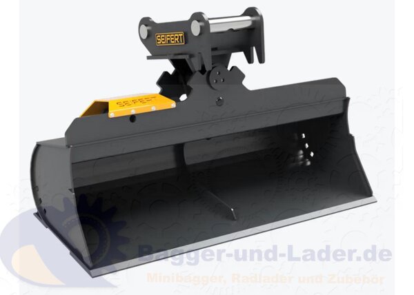 Grabenräumlöffel hydraulisch 120 cm  MS03 Symlock Grabenräumlöffel hydraulisch Schaufelinhalt 132  l. Optimal geeignet für Minibagger 2 -3 to. ( SDH.C2.120-SB03S )