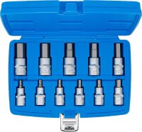 Bit-Einsatz-Satz | Antrieb Innenvierkant 12,5 mm (1/2") | Innensechskant 7/32" - 13/16" | Zollgrößen | 11-tlg.