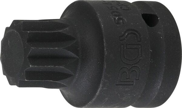 Kraft-Bit-Einsatz | Länge 55 mm | Antrieb Innenvierkant 20 mm (3/4") | Innenvielzahn (für XZN) M24
