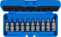 Kraft-Bit-Einsatz-Satz | Antrieb Innenvierkant 12,5 mm (1/2") | T-Profil (für Torx) T20 - T70 | 10-tlg.