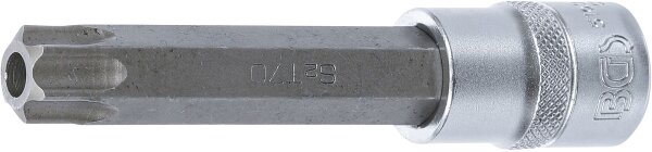 Bit-Einsatz | Länge 110 mm | Antrieb Innenvierkant 12,5 mm (1/2") | T-Profil (für Torx) mit Bohrung T70