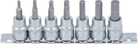 Bit-Einsatz-Satz | Antrieb Innenvierkant 10 mm (3/8") | Innensechskant 1/8" - 3/8" | Zollgrößen | 7-tlg.
