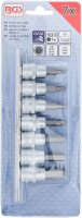 Bit-Einsatz-Satz | Antrieb Innenvierkant 10 mm (3/8") | Innensechskant 1/8" - 3/8" | Zollgrößen | 7-tlg.