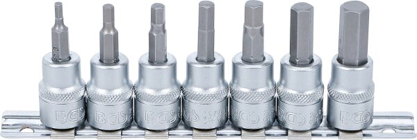 Bit-Einsatz-Satz | Antrieb Innenvierkant 10 mm (3/8") | Innensechskant 3 - 10 mm | 7-tlg.