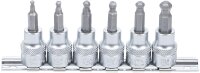 Bit-Einsatz-Satz | Antrieb Innenvierkant 10 mm (3/8") | Innensechskant mit Kugelkopf 3 - 8 mm | 6-tlg.