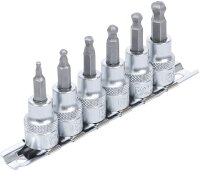 Bit-Einsatz-Satz | Antrieb Innenvierkant 10 mm (3/8") | Innensechskant mit Kugelkopf 3 - 8 mm | 6-tlg.