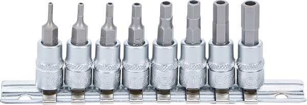 Bit-Einsatz-Satz | Antrieb Innenvierkant 6,3 mm (1/4") | Innensechskant mit Bohrung 2 - 7 mm | 8-tlg.
