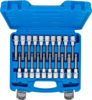 Bit-Einsatz-Satz | Antrieb Innenvierkant 12,5 mm (1/2") | Innensechskant, T-Profil (für Torx), Innenvielzahn (für XZN) mit Kugelkopf | 20-tlg.