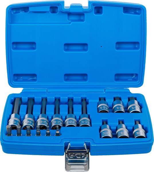 Bit-Einsatz-Satz | Antrieb Innenvierkant 6,3 mm (1/4") / 12,5 mm (1/2") | Innensechskant | 18-tlg.