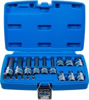 Bit-Einsatz-Satz | Antrieb Innenvierkant 6,3 mm (1/4") / 12,5 mm (1/2") | Innenvielzahn (für XZN) | 18-tlg.