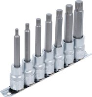 Bit-Einsatz-Satz | Antrieb Innenvierkant 12,5 mm (1/2") | Innenvielzahn (für XZN) M5 - M14 | 7-tlg.