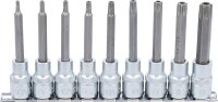Bit-Einsatz-Satz | Antrieb Innenvierkant 12,5 mm (1/2") | T-Profil (für Torx) mit Bohrung | 9-tlg.