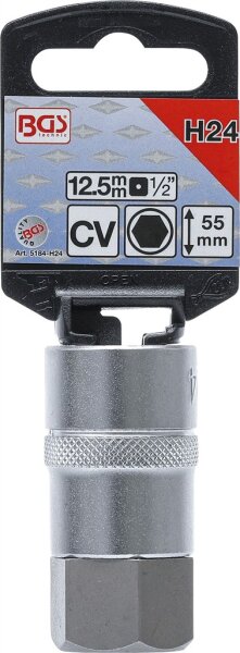 Bit-Einsatz | Antrieb Innenvierkant 12,5 mm (1/2") | Innensechskant 24 mm
