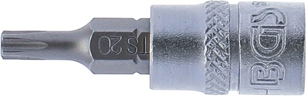 Bit-Einsatz | Antrieb Innenvierkant 6,3 mm (1/4") | TS-Profil (für Torx Plus) mit Bohrung TS20