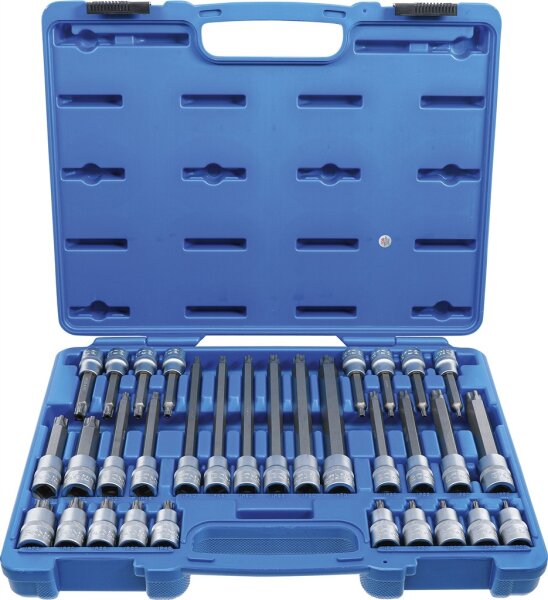 Bit-Einsatz-Satz | Antrieb Innenvierkant 12,5 mm (1/2") | TPS-Profil (für Torx Plus) mit Bohrung TPS20 - TPS70 | 32-tlg.