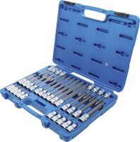 Bit-Einsatz-Satz | Antrieb Innenvierkant 12,5 mm (1/2") | TPS-Profil (für Torx Plus) mit Bohrung TPS20 - TPS70 | 32-tlg.