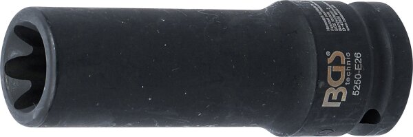 Kraft-Steckschlüssel-Einsatz E-Profil, tief | Antrieb Innenvierkant 20 mm (3/4") | SW E26