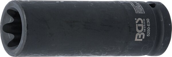 Kraft-Steckschlüssel-Einsatz E-Profil, tief | Antrieb Innenvierkant 20 mm (3/4") | SW E30