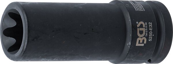 Kraft-Steckschlüssel-Einsatz E-Profil, tief | Antrieb Innenvierkant 20 mm (3/4") | SW E32