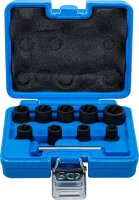 Spiral-Profil-Steckschlüssel-Satz / Schraubenausdreher | Antrieb Innenvierkant 10 mm (3/8") | SW 10 - 19 mm | 10-tlg.