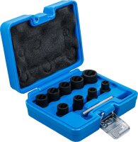 Spiral-Profil-Steckschlüssel-Satz / Schraubenausdreher | Antrieb Innenvierkant 10 mm (3/8") | SW 10 - 19 mm | 10-tlg.