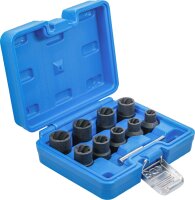 Spiral-Profil-Steckschlüssel-Satz / Schraubenausdreher | Antrieb Innenvierkant 12,5 mm (1/2") | SW 10 - 19 mm | 10-tlg.