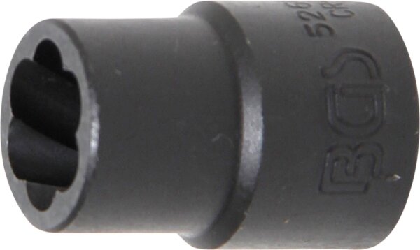 Spiral-Profil-Steckschlüssel-Einsatz / Schraubenausdreher | Antrieb Innenvierkant 12,5 mm (1/2") | SW 13 mm