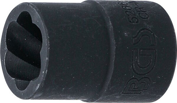 Spiral-Profil-Steckschlüssel-Einsatz / Schraubenausdreher | Antrieb Innenvierkant 12,5 mm (1/2") | SW 15 mm