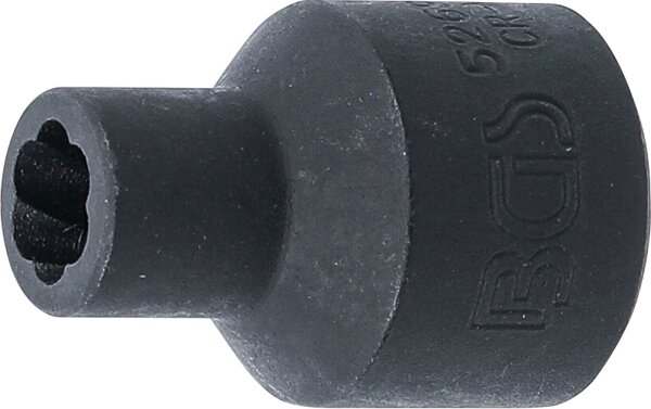 Spiral-Profil-Steckschlüssel-Einsatz / Schraubenausdreher | Antrieb Innenvierkant 12,5 mm (1/2") | SW 8 mm