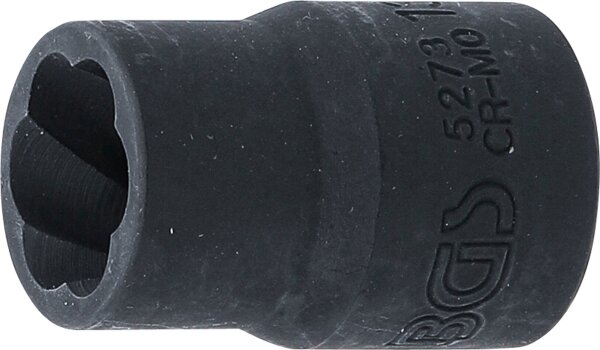 Spiral-Profil-Steckschlüssel-Einsatz / Schraubenausdreher | Antrieb Innenvierkant 10 mm (3/8") | SW 13 mm