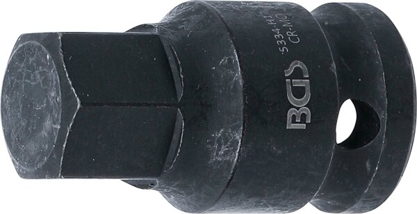 Kraft-Bit-Einsatz | Länge 42 mm | Antrieb Innenvierkant 12,5 mm (1/2") | Innensechskant 17 mm