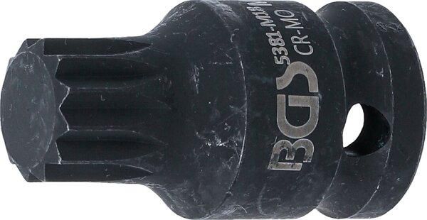 Kraft-Bit-Einsatz | Länge 43 mm | Antrieb Innenvierkant 12,5 mm (1/2") | Innenvielzahn (für XZN) M18