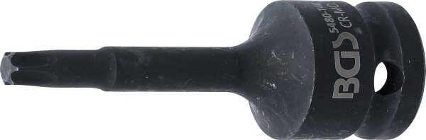 Kraft-Bit-Einsatz | Länge 75 mm | Antrieb Innenvierkant 12,5 mm (1/2") | T-Profil (für Torx) T40